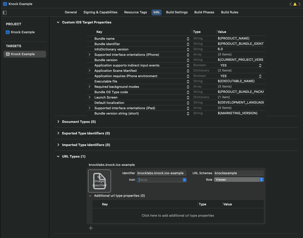 Xcode Project Info